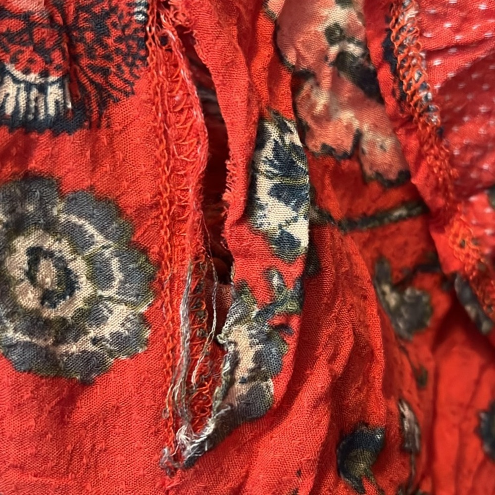 Backless Red Floral Mini Summer Dress - Picture 4 of 4